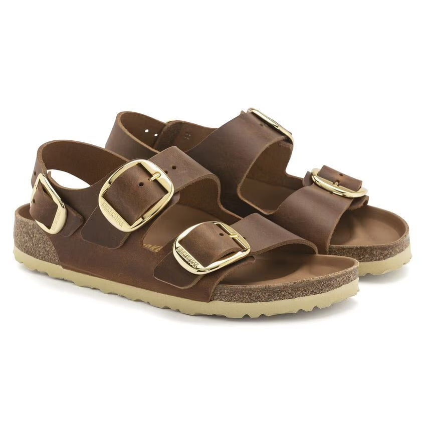 Birkenstock Milano Big Buckle 1024067 Cognac | Cuir Largeur Étroite - Dealorys