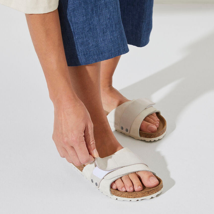 Birkenstock OITA 1024226 Antique White | Nubuck/Suède Largeur Étroite - Dealorys