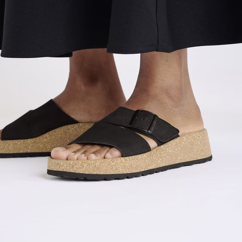 Birkenstock Papillio ALMINA 1029100 Noir | Nubuck Largeur Étroite - Dealorys