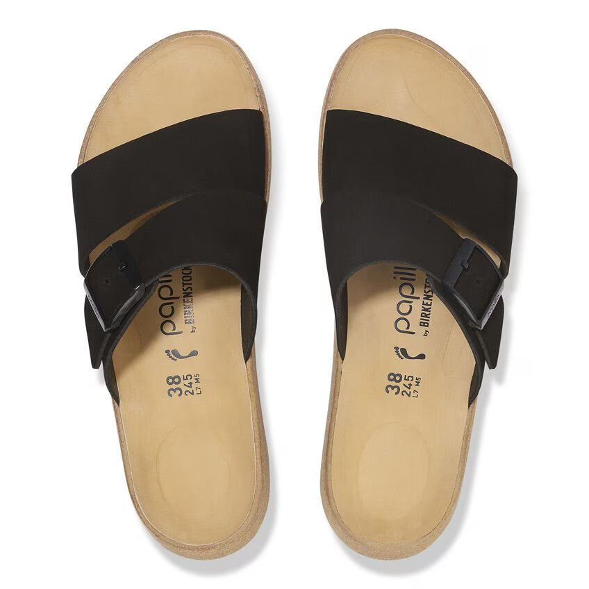 Birkenstock Papillio ALMINA 1029100 Noir | Nubuck Largeur Étroite - Dealorys