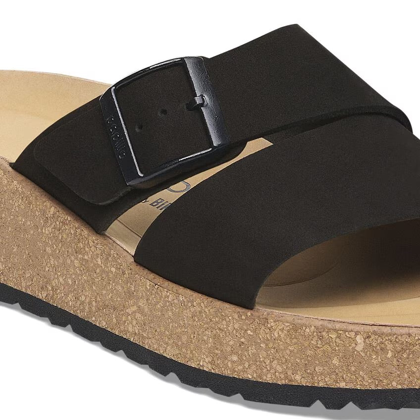 Birkenstock Papillio ALMINA 1029100 Noir | Nubuck Largeur Étroite - Dealorys