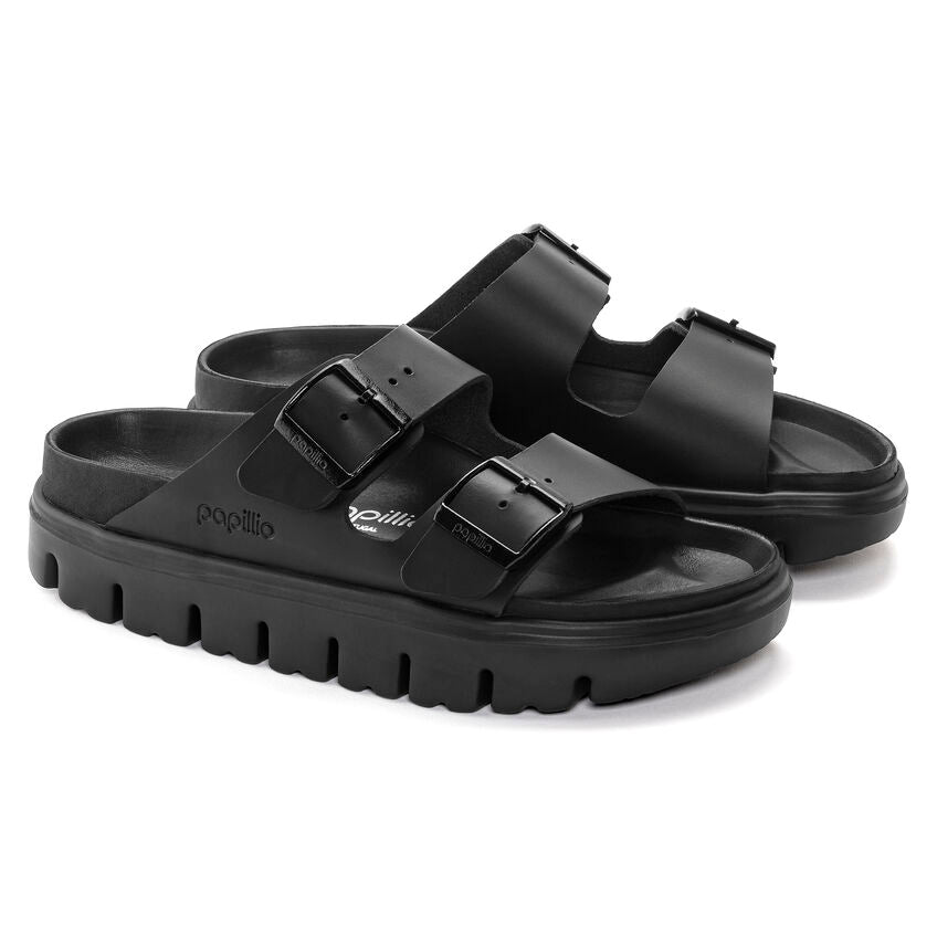 Birkenstock Papillio ARIZONA CHUNKY 1024565 Noir | Cuir Exquisite Largeur Étroite - Dealorys