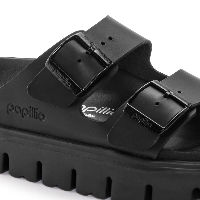 Birkenstock Papillio ARIZONA CHUNKY 1024565 Noir | Cuir Exquisite Largeur Étroite - Dealorys