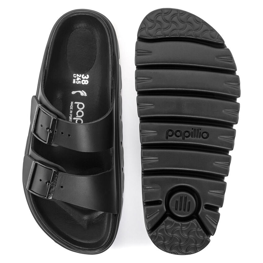 Birkenstock Papillio ARIZONA CHUNKY 1024565 Noir | Cuir Exquisite Largeur Étroite - Dealorys