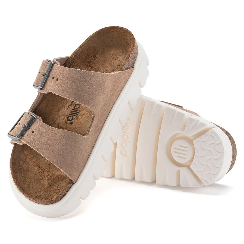 Birkenstock Papillio ARIZONA CHUNKY 1024950 Warm Sand | Suède Largeur Étroite - Dealorys