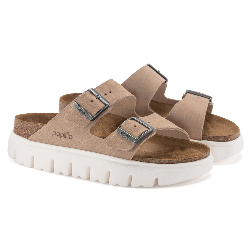 Birkenstock Papillio ARIZONA CHUNKY 1024950 Warm Sand | Suède Largeur Étroite - Dealorys