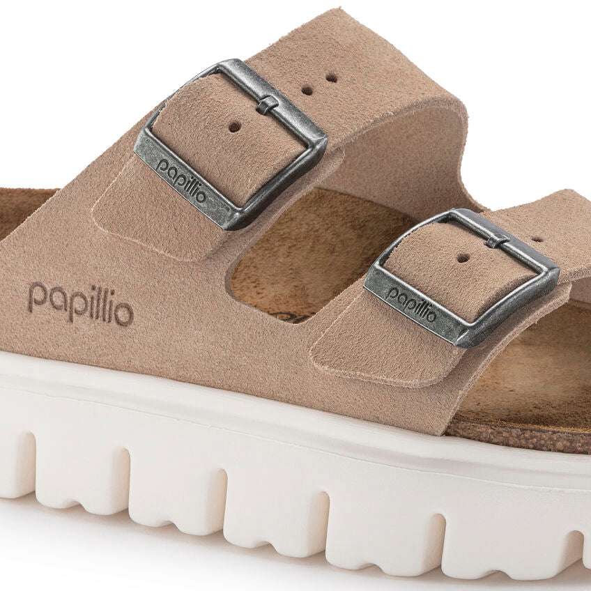 Birkenstock Papillio ARIZONA CHUNKY 1024950 Warm Sand | Suède Largeur Étroite - Dealorys
