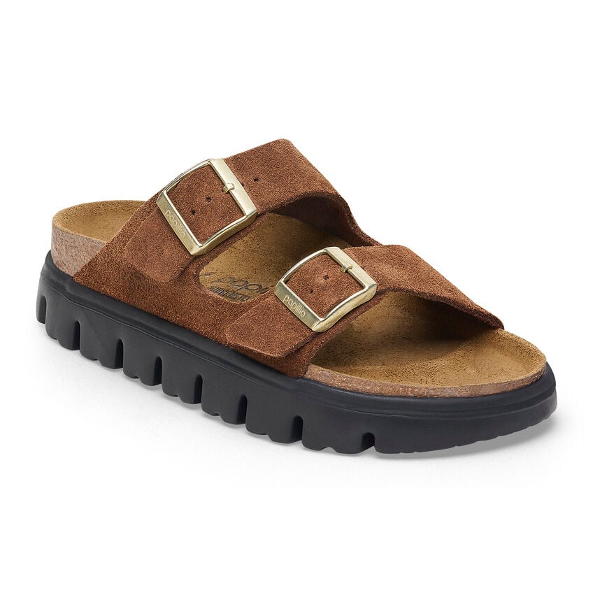 Birkenstock Papillio ARIZONA CHUNKY 1028389 Dark Tea | Suède Largeur Étroite - Dealorys