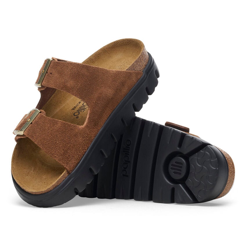Birkenstock Papillio ARIZONA CHUNKY 1028389 Dark Tea | Suède Largeur Étroite - Dealorys