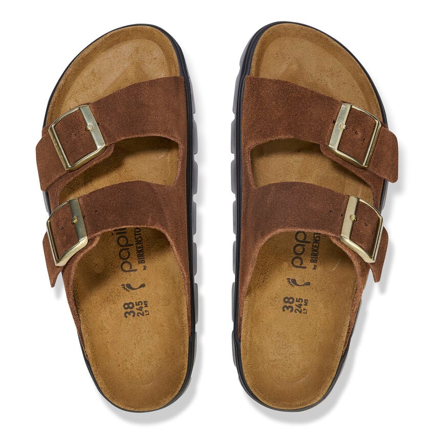 Birkenstock Papillio ARIZONA CHUNKY 1028389 Dark Tea | Suède Largeur Étroite - Dealorys