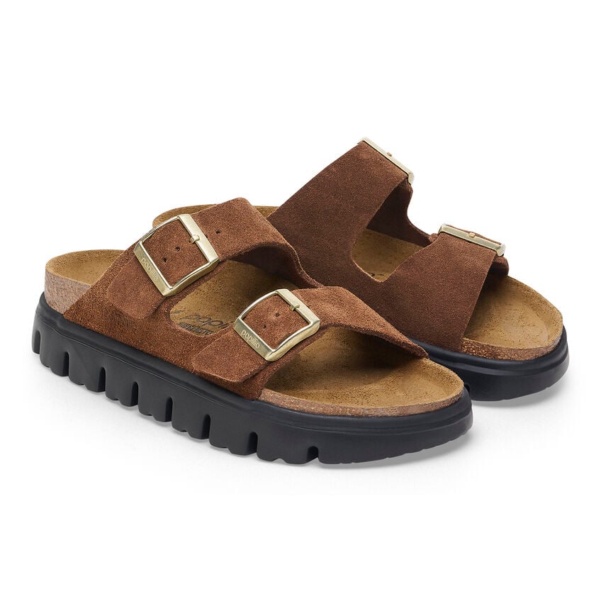 Birkenstock Papillio ARIZONA CHUNKY 1028389 Dark Tea | Suède Largeur Étroite - Dealorys