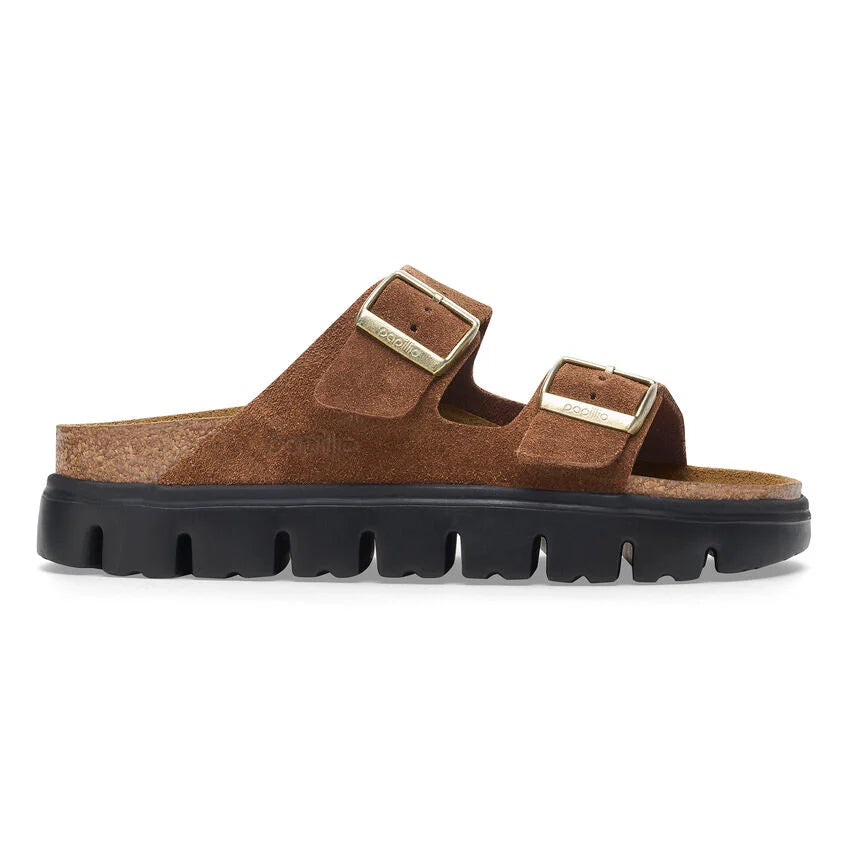 Birkenstock Papillio ARIZONA CHUNKY 1028389 Dark Tea | Suède Largeur Étroite - Dealorys
