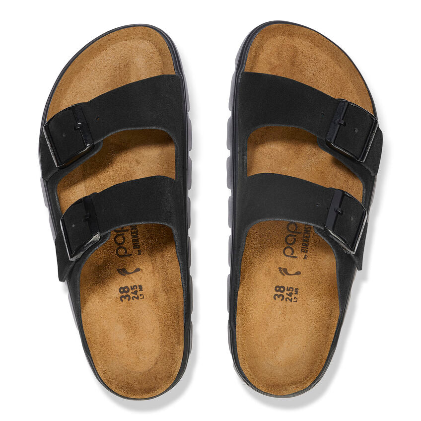 Birkenstock Papillio ARIZONA CHUNKY 1028403 Noir | Suède Largeur Étroite - Dealorys