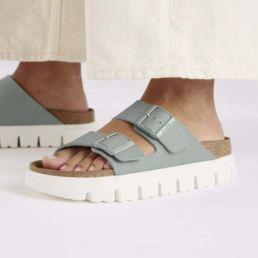 Birkenstock Papillio ARIZONA CHUNKY 1029093 Pure Sage | Birko-Flor Largeur Étroite - Dealorys