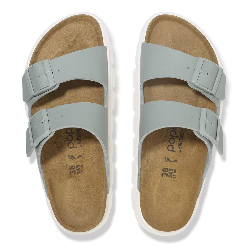 Birkenstock Papillio ARIZONA CHUNKY 1029093 Pure Sage | Birko-Flor Largeur Étroite - Dealorys