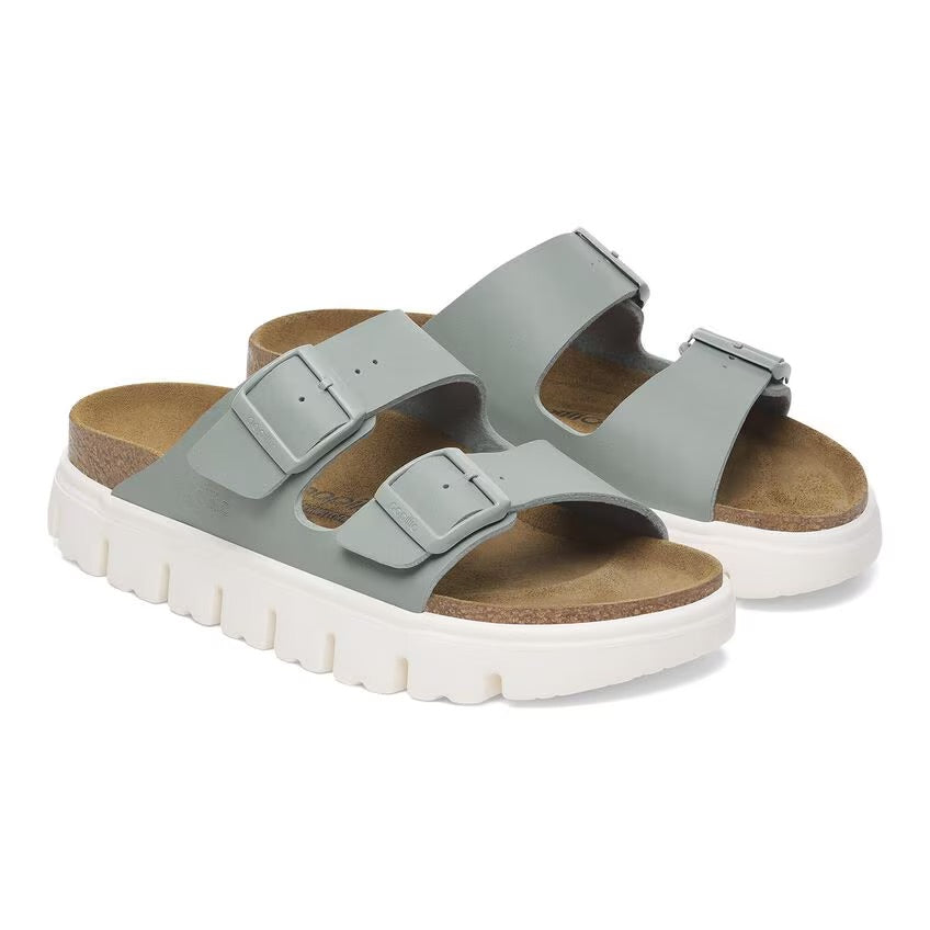 Birkenstock Papillio ARIZONA CHUNKY 1029093 Pure Sage | Birko-Flor Largeur Étroite - Dealorys