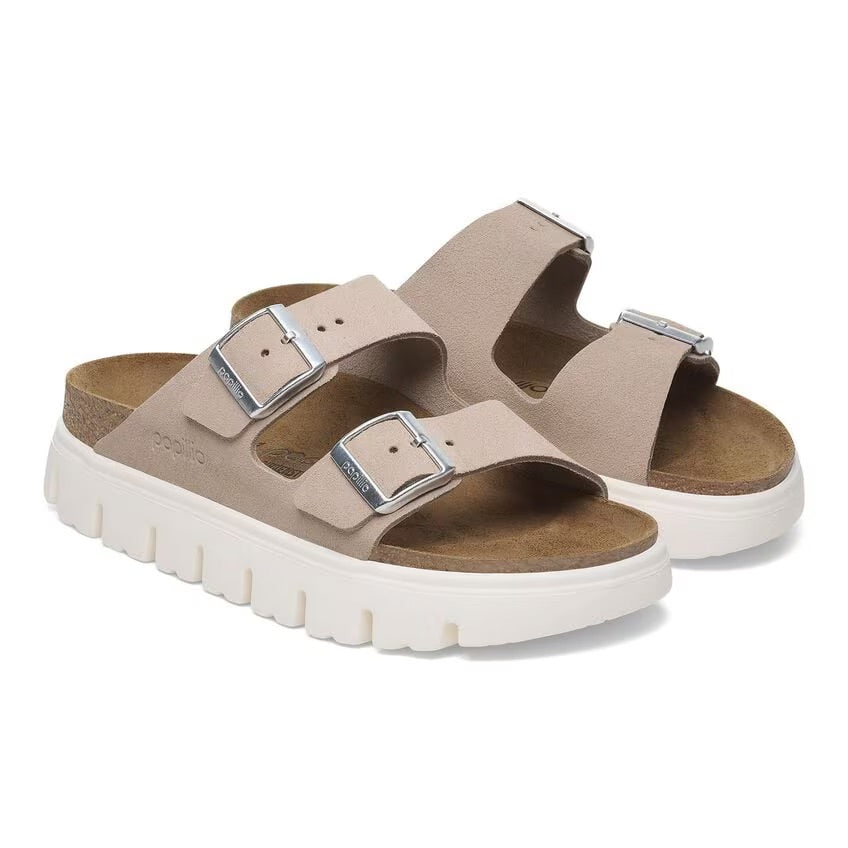 Birkenstock Papillio ARIZONA CHUNKY 1029117 Light Rose | Suède Largeur Étroite - Dealorys