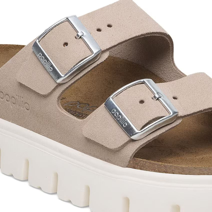 Birkenstock Papillio ARIZONA CHUNKY 1029117 Light Rose | Suède Largeur Étroite - Dealorys