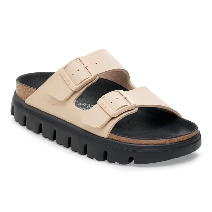 Birkenstock Papillio ARIZONA CHUNKY 1030568 Sandcastle/Black | Birko-Flor Largeur Étroite - Dealorys