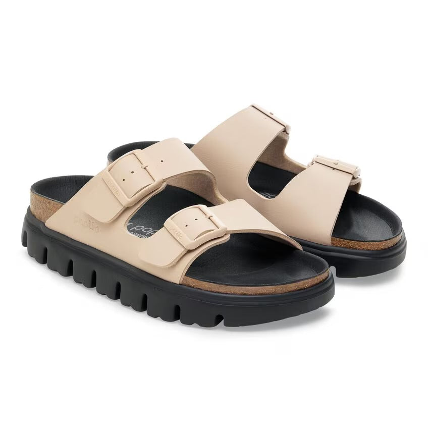 Birkenstock Papillio ARIZONA CHUNKY 1030568 Sandcastle/Black | Birko-Flor Largeur Étroite - Dealorys
