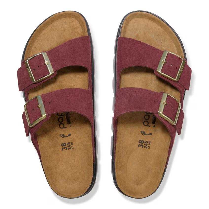 Birkenstock Papillio ARIZONA CHUNKY 1030581 Zinfandel | Suède Largeur Étroite - Dealorys