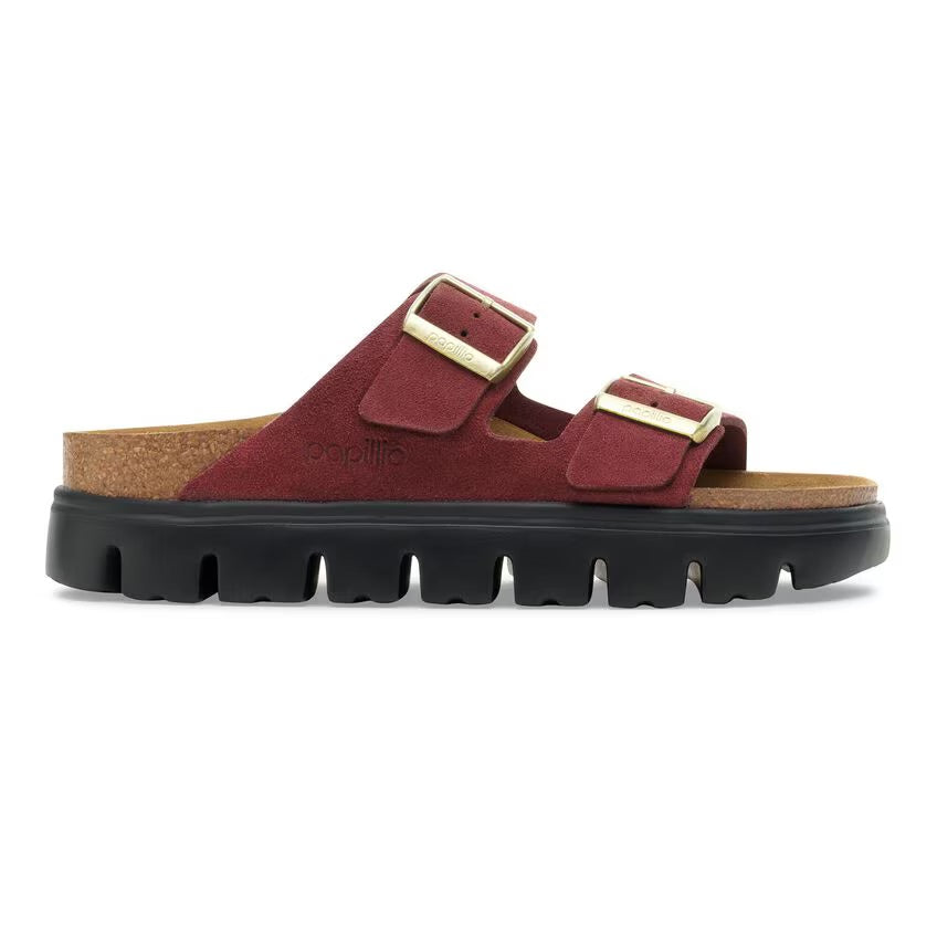Birkenstock Papillio ARIZONA CHUNKY 1030581 Zinfandel | Suède Largeur Étroite - Dealorys