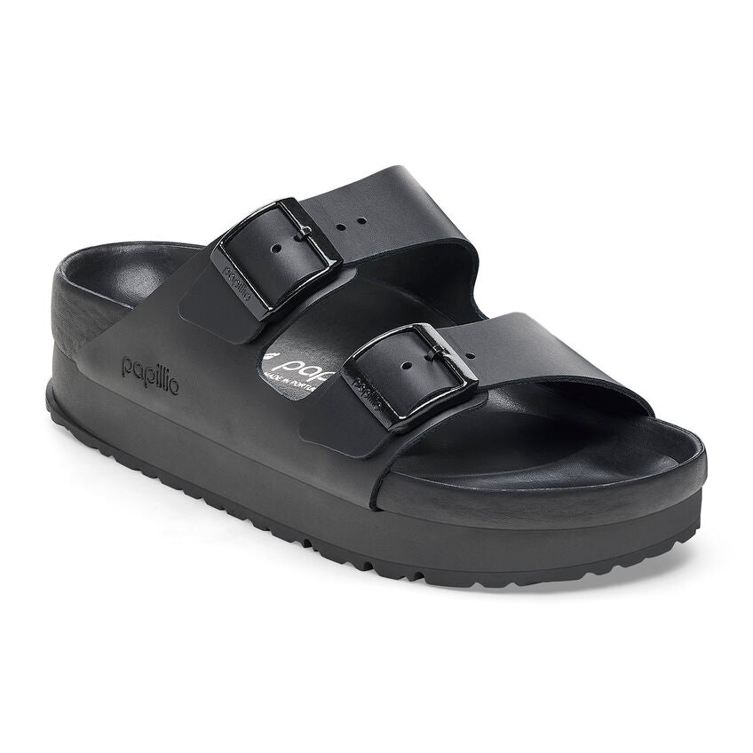 Birkenstock Papillio ARIZONA FLEX PLATFORM 1026918 Noir | Cuir Exquisite Largeur Étroite - Dealorys
