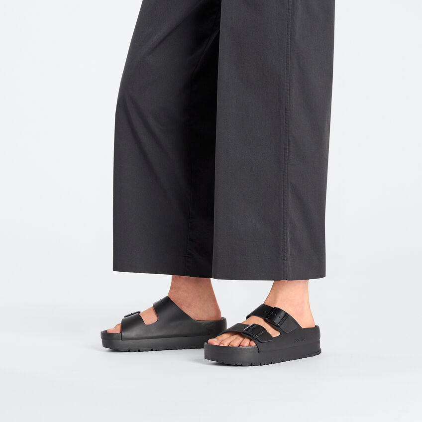 Birkenstock Papillio ARIZONA FLEX PLATFORM 1026918 Noir | Cuir Exquisite Largeur Étroite - Dealorys
