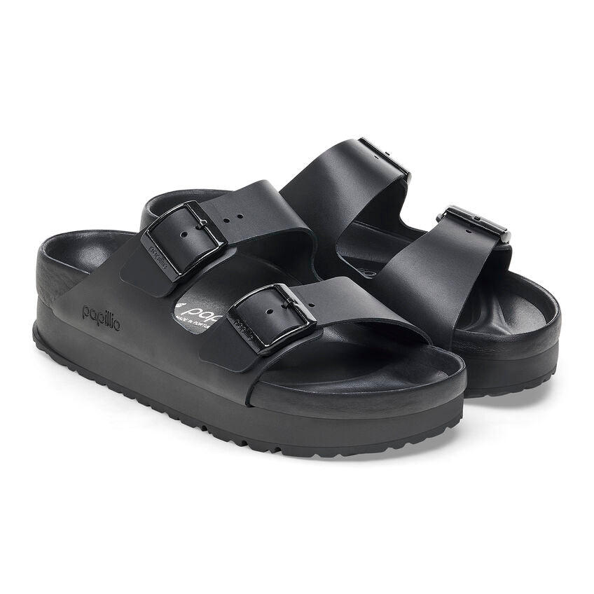 Birkenstock Papillio ARIZONA FLEX PLATFORM 1026918 Noir | Cuir Exquisite Largeur Étroite - Dealorys