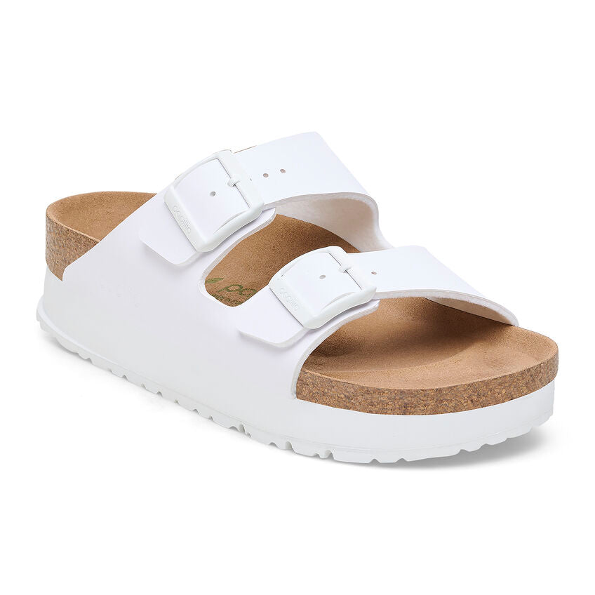 Birkenstock Papillio ARIZONA VEGAN PLATFORM 1027416 Blanc | Birko-Flor Largeur Étroite - Dealorys