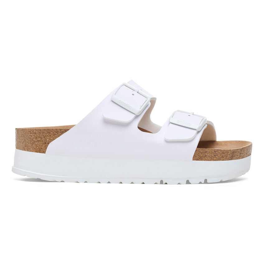 Birkenstock Papillio ARIZONA VEGAN PLATFORM 1027416 Blanc | Birko-Flor Largeur Étroite - Dealorys
