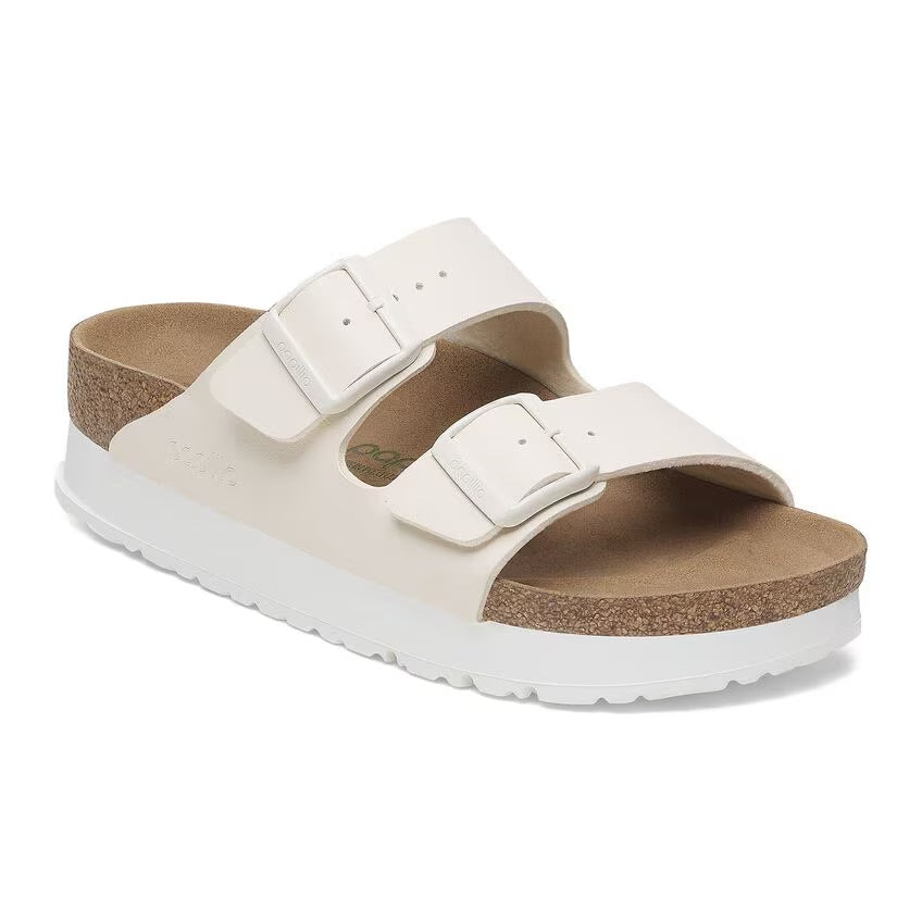 Birkenstock Papillio ARIZONA VEGAN PLATFORM 1029127 Eggshell | Birko-Flor Largeur Étroite - Dealorys