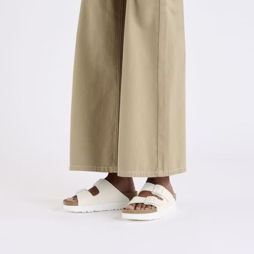 Birkenstock Papillio ARIZONA VEGAN PLATFORM 1029127 Eggshell | Birko-Flor Largeur Étroite - Dealorys