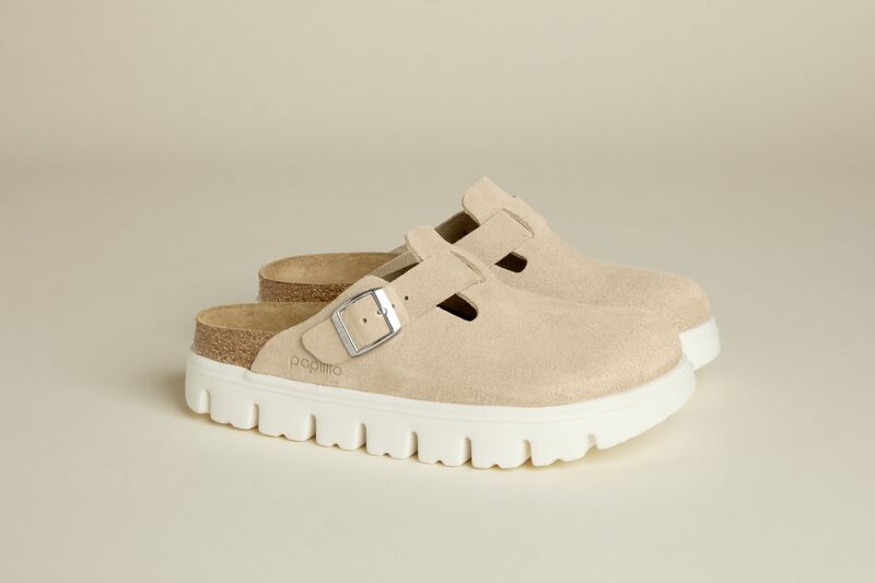 Birkenstock Papillio BOSTON CHUNKY 1026176 Warm Sand | Suède Largeur Étroite - Dealorys