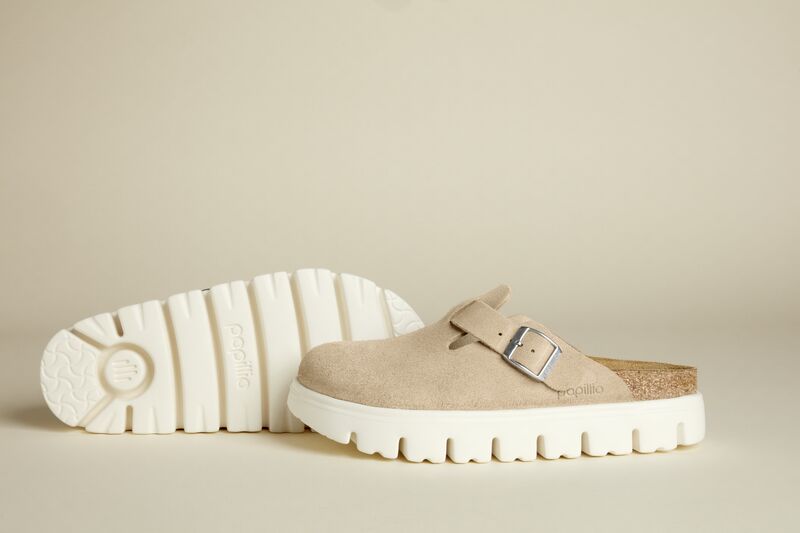 Birkenstock Papillio BOSTON CHUNKY 1026176 Warm Sand | Suède Largeur Étroite - Dealorys