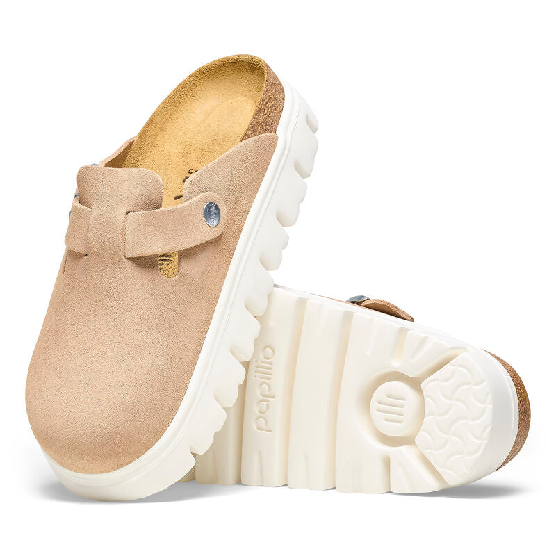 Birkenstock Papillio BOSTON CHUNKY 1026176 Warm Sand | Suède Largeur Étroite - Dealorys