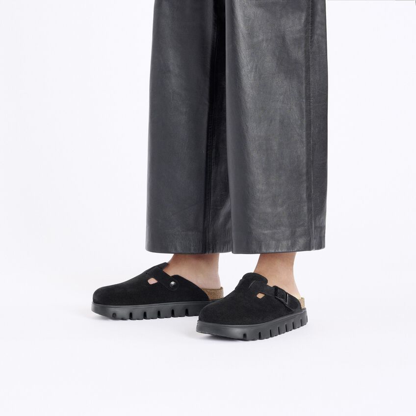 Birkenstock Papillio BOSTON CHUNKY 1028317 Noir | Suède Largeur Étroite - Dealorys