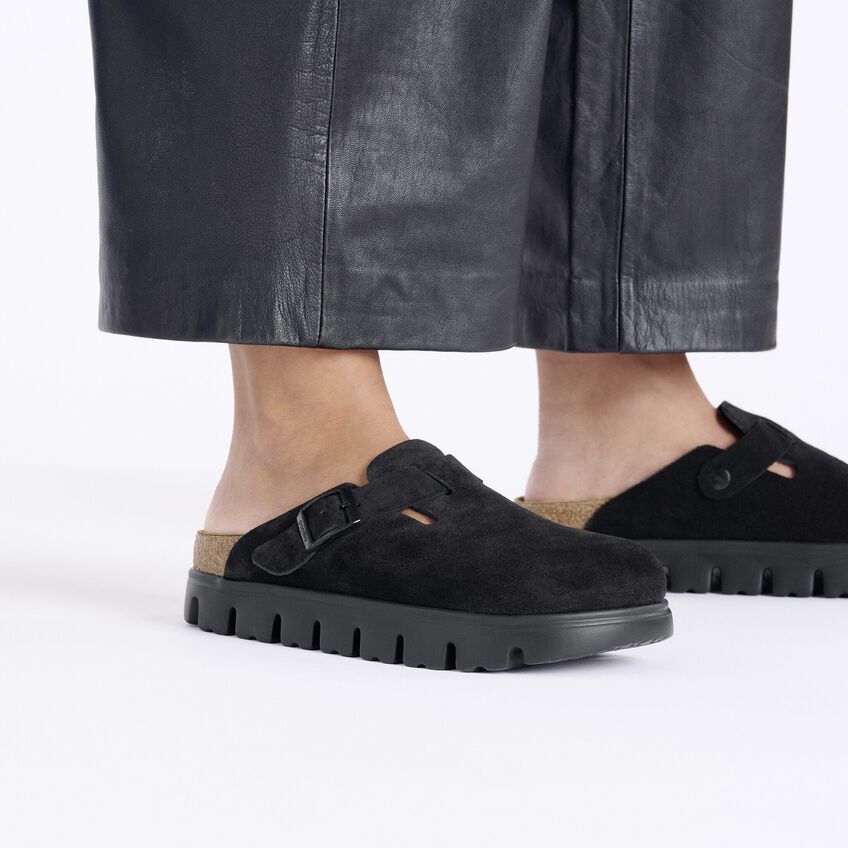Birkenstock Papillio BOSTON CHUNKY 1028317 Noir | Suède Largeur Étroite - Dealorys