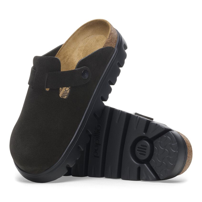 Birkenstock Papillio BOSTON CHUNKY 1028317 Noir | Suède Largeur Étroite - Dealorys