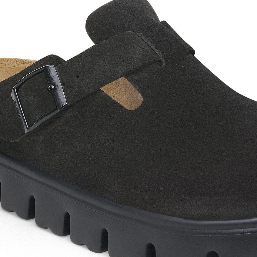 Birkenstock Papillio BOSTON CHUNKY 1028317 Noir | Suède Largeur Étroite - Dealorys