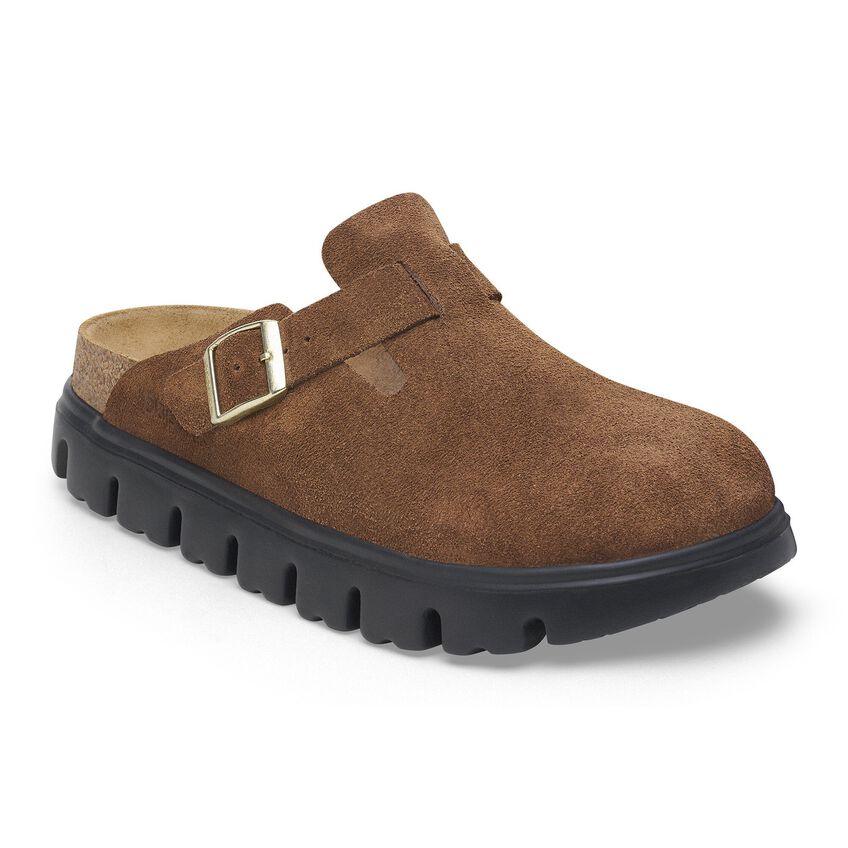 Birkenstock Papillio BOSTON CHUNKY 1028402 Dark Tea | Suède Largeur Étroite - Dealorys