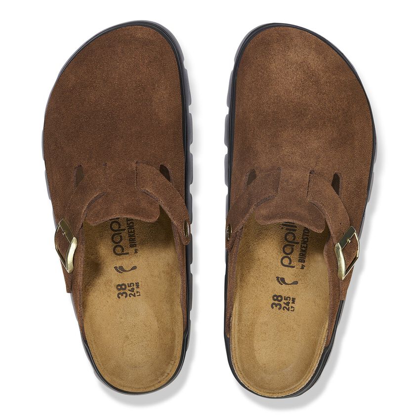 Birkenstock Papillio BOSTON CHUNKY 1028402 Dark Tea | Suède Largeur Étroite - Dealorys
