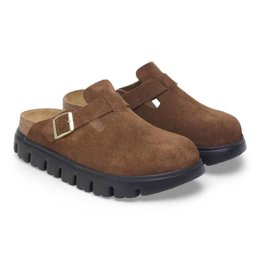 Birkenstock Papillio BOSTON CHUNKY 1028402 Dark Tea | Suède Largeur Étroite - Dealorys