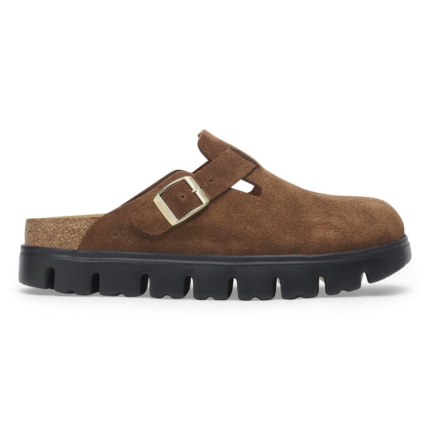 Birkenstock Papillio BOSTON CHUNKY 1028402 Dark Tea | Suède Largeur Étroite - Dealorys