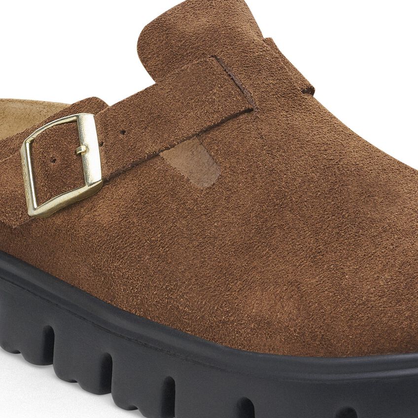 Birkenstock Papillio BOSTON CHUNKY 1028402 Dark Tea | Suède Largeur Étroite - Dealorys