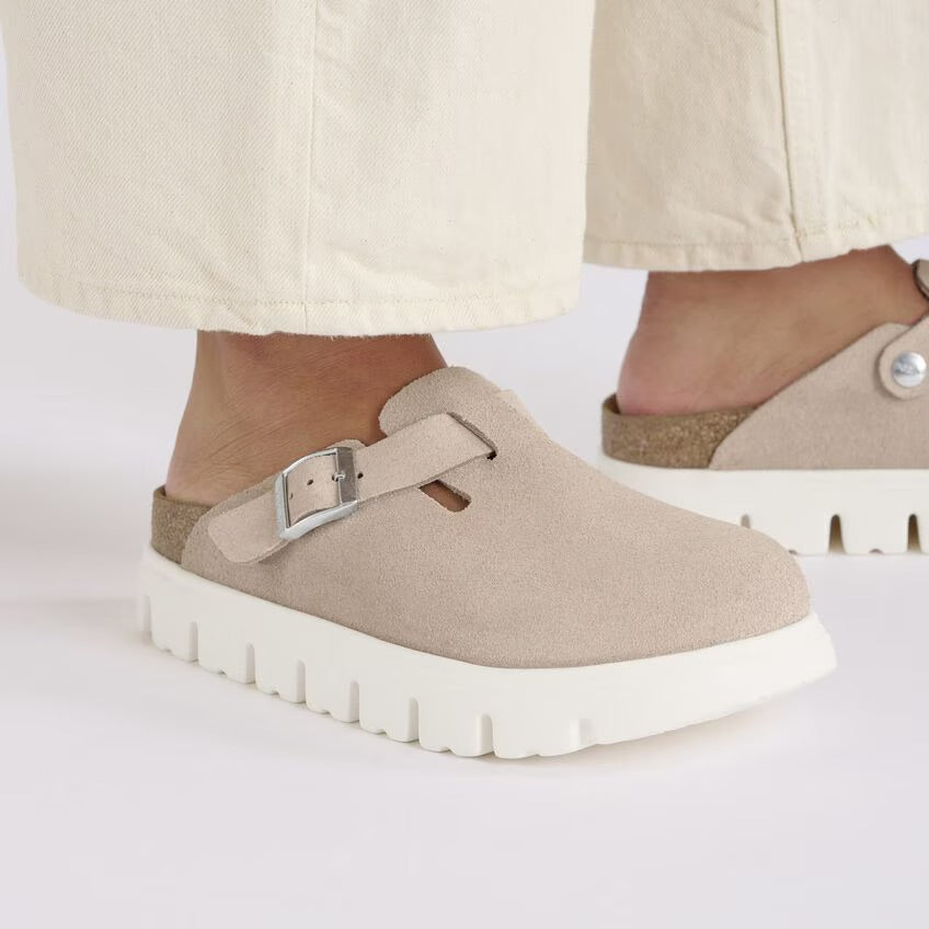 Birkenstock Papillio BOSTON CHUNKY 1029125 Light Rose | Suède Largeur Étroite - Dealorys