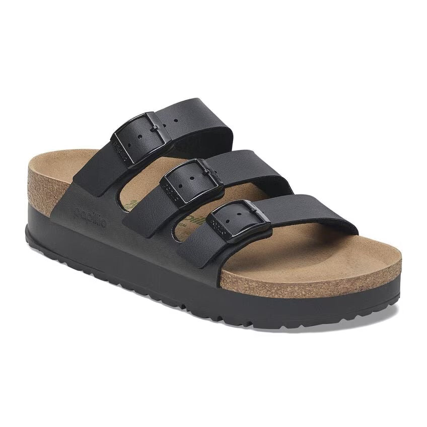 Birkenstock Papillio FLORIDA FLEX PLATFORM VEGAN 1029737 Noir | Birko-Flor Largeur Étroite - Dealorys