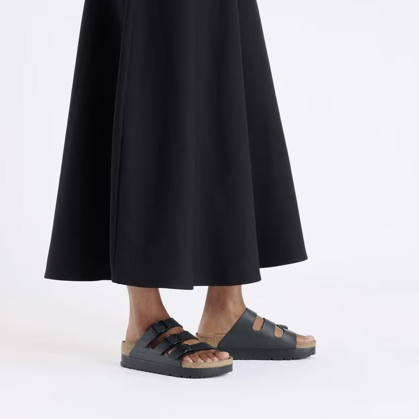Birkenstock Papillio FLORIDA FLEX PLATFORM VEGAN 1029737 Noir | Birko-Flor Largeur Étroite - Dealorys