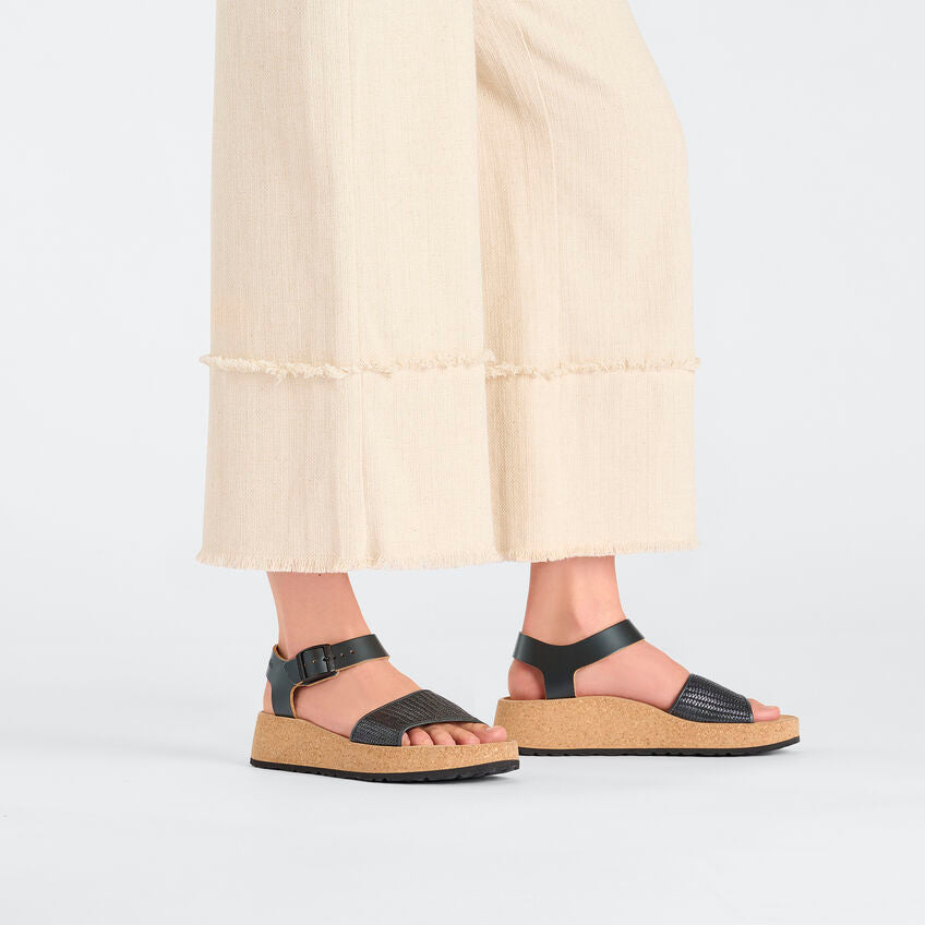Birkenstock Papillio GLENDA 1026932 Noir | Cuir Largeur Étroite - Dealorys