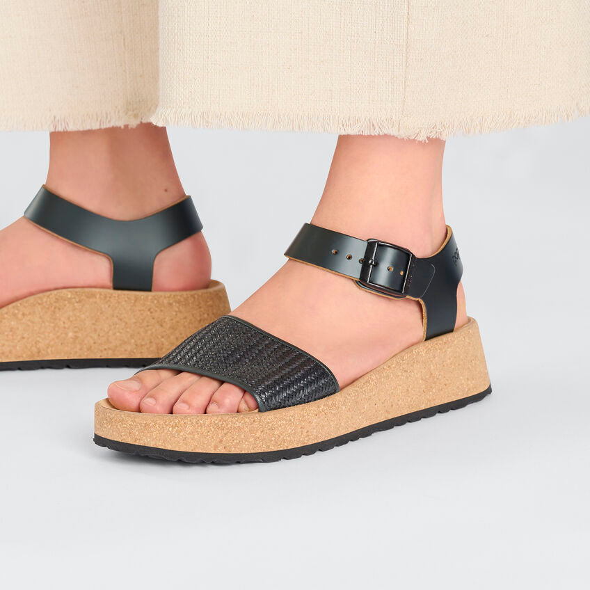 Birkenstock Papillio GLENDA 1026932 Noir | Cuir Largeur Étroite - Dealorys